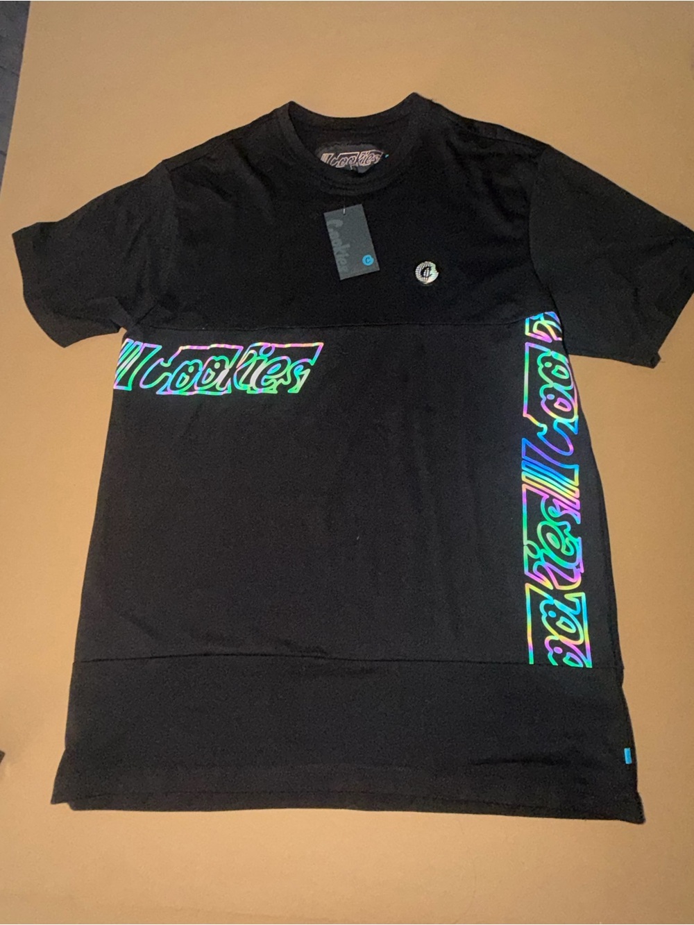 Black Neon-Accent Short Sleeve Tee